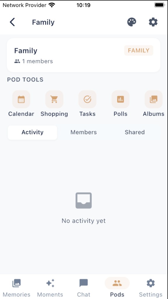 TrustedPods app - pod tools: calendar, shopping, tasks, polls, albums